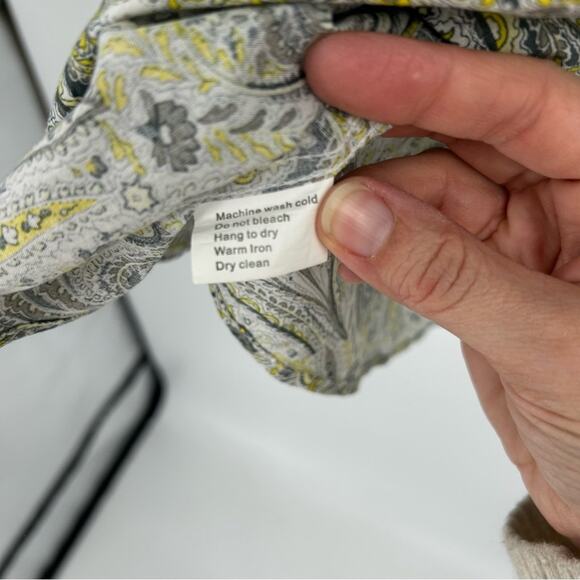 Stacy Adams Gray Yellow Paisley Longsleeve Button Up Dress Shirt Size 17 - Picture 6 of 9